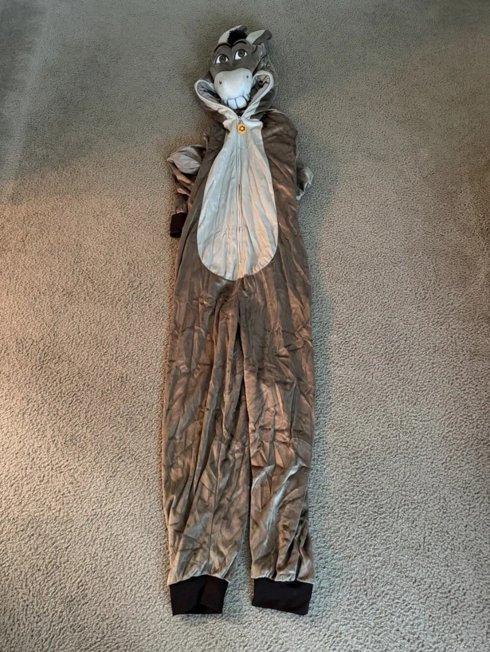 Adult Gray Donkey Onesie Costume with Hood